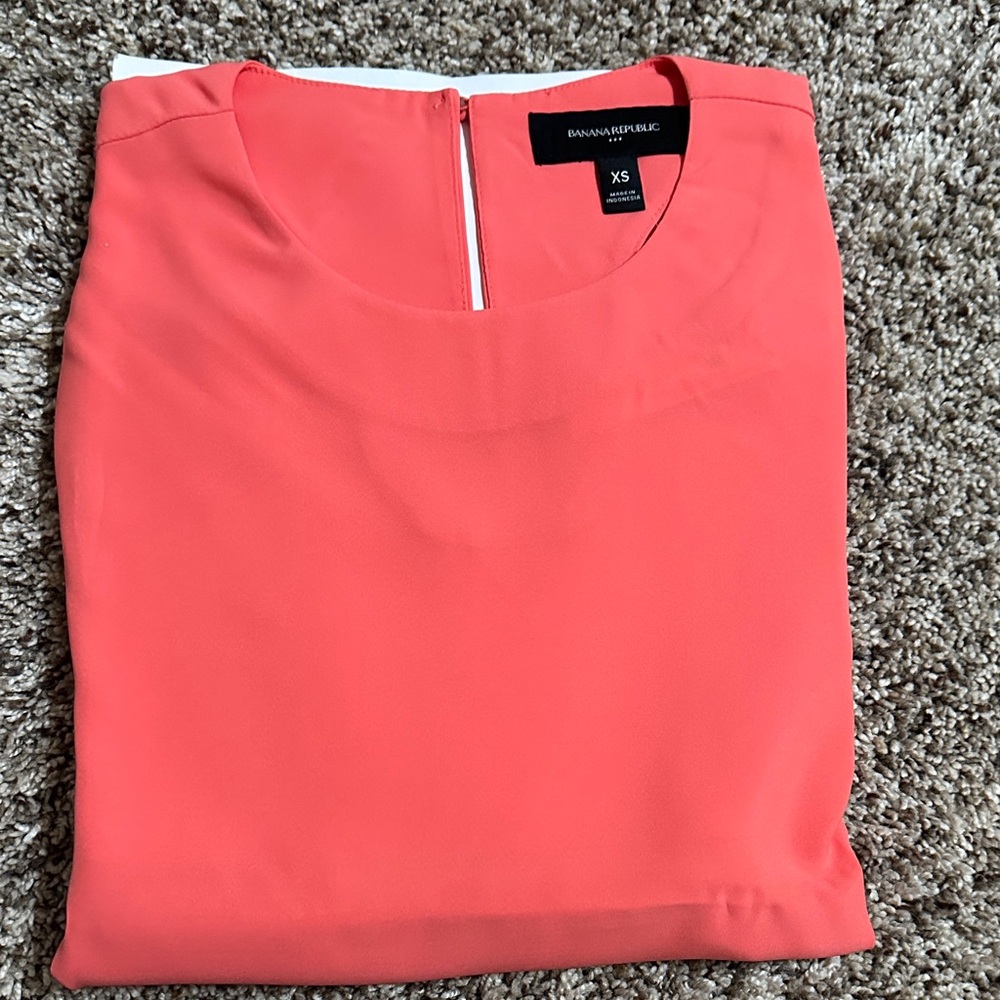 Banana Republic Factory Vibrant Coral Blouse